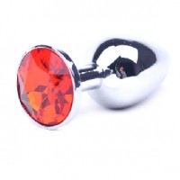 Anal Plug Metallic Large Red Jewel